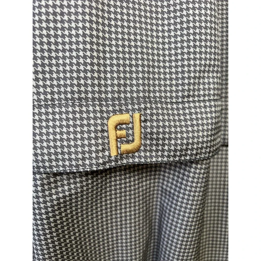 FootJoy DryJoys Men's M Gray Black Houndstooth Full Zip Golf Jacket